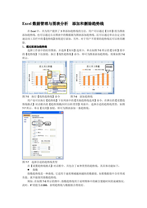 Excel数据管理与图表分析  添加和删除趋势线