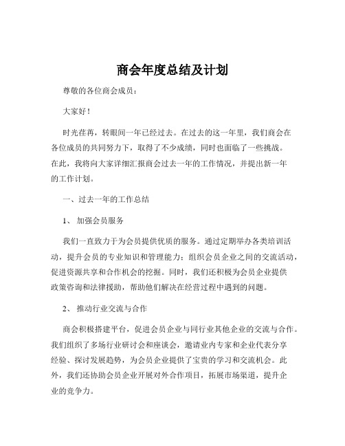 商会年度总结及计划