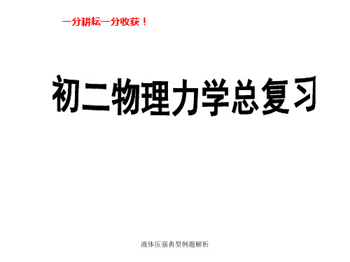 液体压强典型例题解析 ppt课件