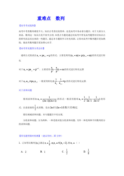 2020年高考数学(理)【热点·重点·难点】专练  数列(解析版)