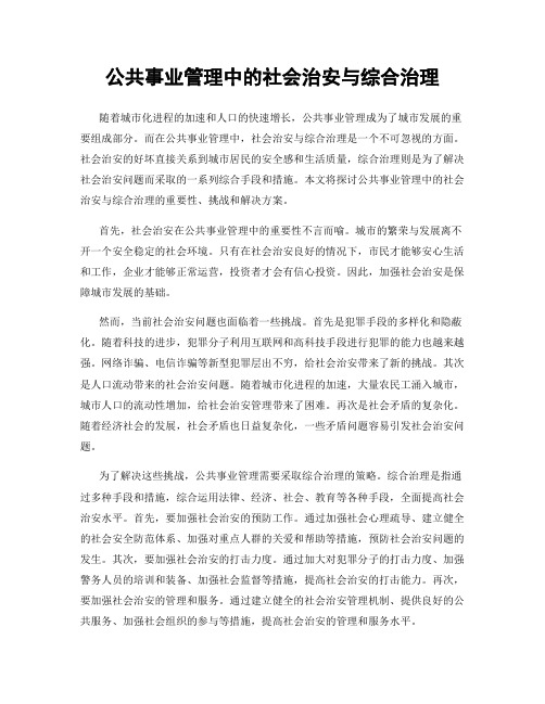 公共事业管理中的社会治安与综合治理