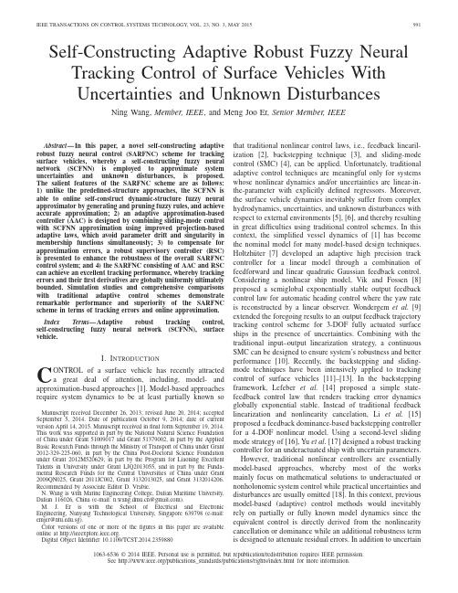 Self-Constructing Adaptive Robust Fuzzy Neural Tracking Control of Surface Vehicles