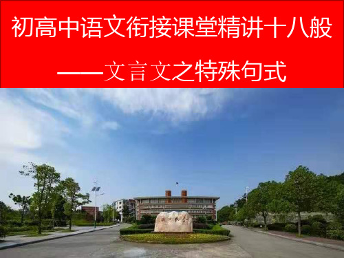 衔接课堂11 文言文之句式-【初高中衔接一本通】新高一语文衔接课堂精讲十八般(全国通用)