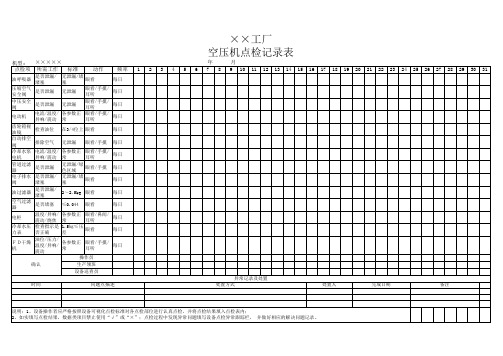 空压机点检表模板