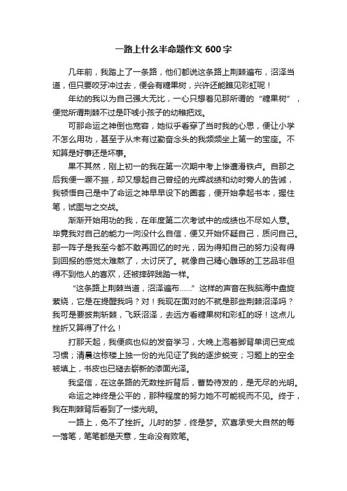 一路上什么半命题作文600字