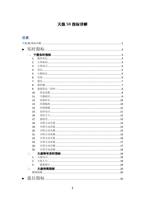 天狼50手机版指标说明与用法