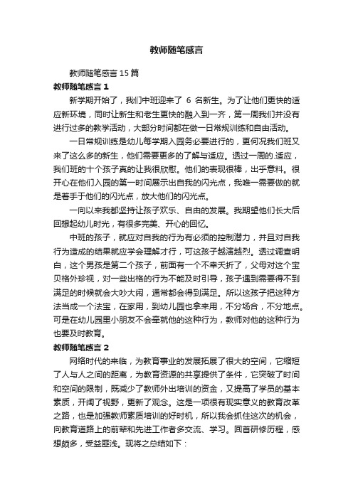 教师随笔感言