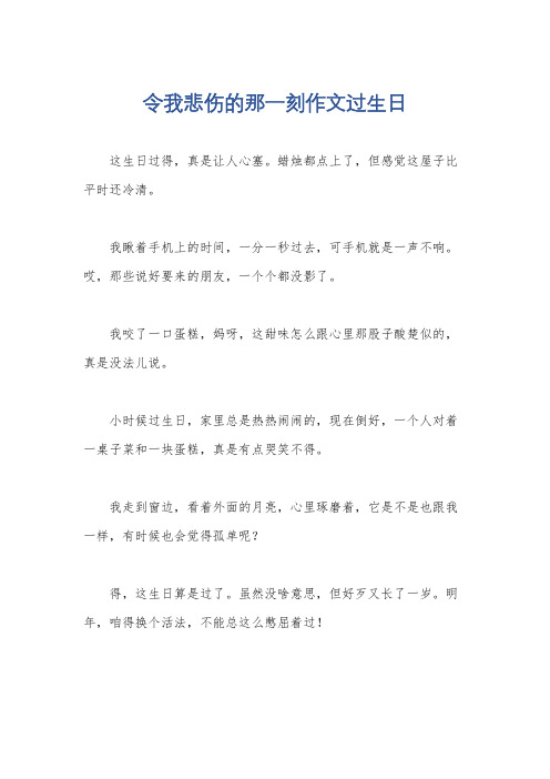 令我悲伤的那一刻作文过生日