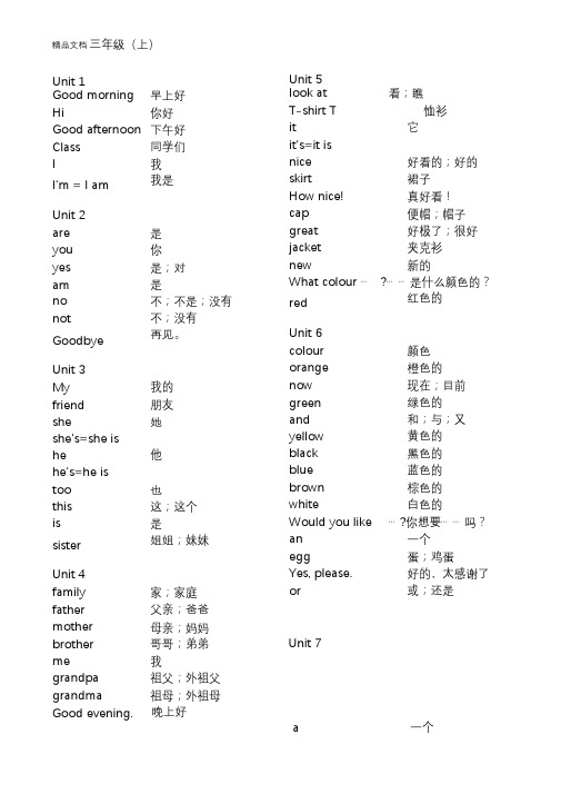 苏教版小学英语单词汇总(译林版)(汇编)