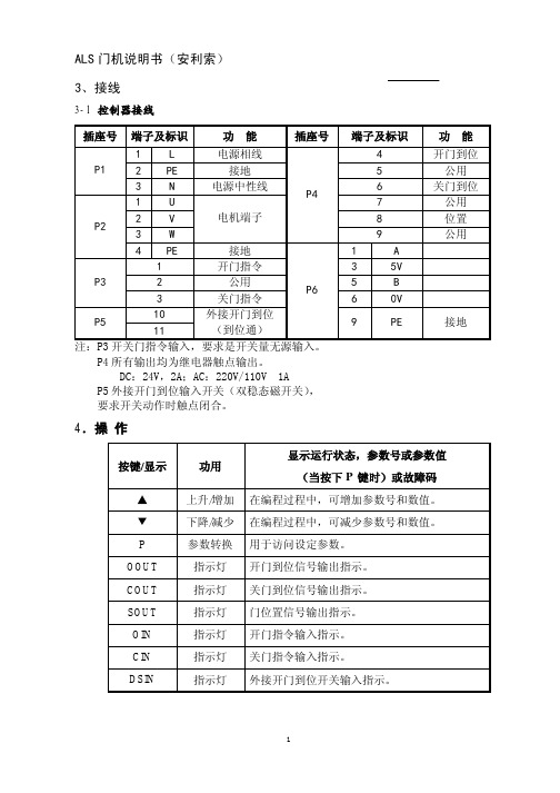 门机说明书(安利索产)