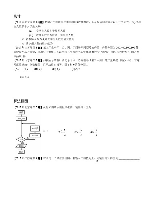 2017年文科概率统计高考真题.doc