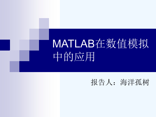 MATLAB数值模拟