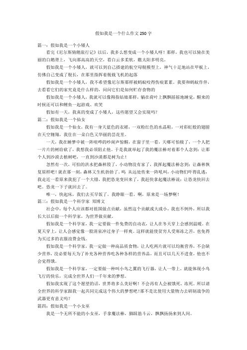 假如我是一个什么作文250字优秀作文