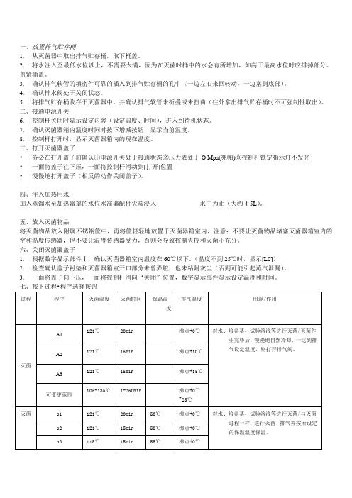 高压灭菌器SOP