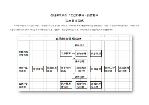 在线课表编排含教师聘用操作指南站点管理员版