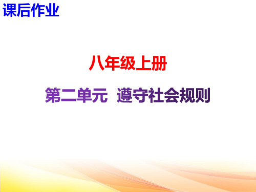 2020届中考道德和法治总复习课后作业课件：第二单元  遵守社会规则 (共19张PPT)