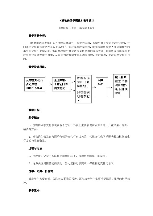 《植物的四季变化》教学设计