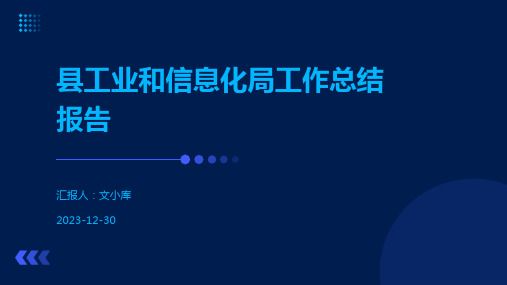 县工业和信息化局工作总结报告