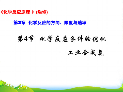 优课系列高中化学鲁科版选修四 2.4 化学反应条件的优化 课件(22张)