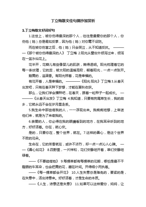 丁立梅散文佳句摘抄加赏析