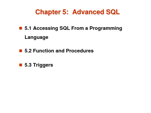 数据库系统概念(英文精编版第六版)ch5AdvancedSQL