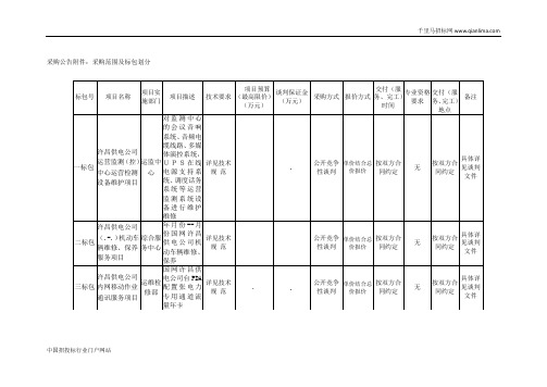 供电公司招投标书范本