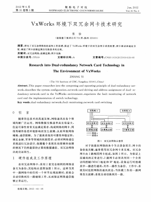 VxWorks环境下双冗余网卡技术研究