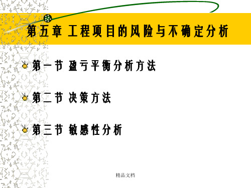 工程经济学5.工程项目的风险与不确定分析