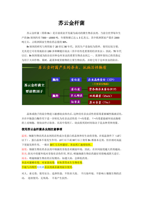 苏云金杆菌使用注意事项及作用机理