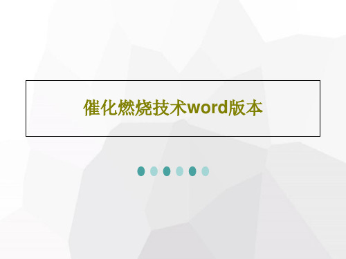 催化燃烧技术word版本共26页