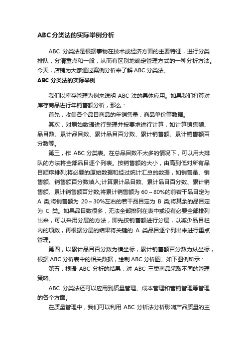 ABC分类法的实际举例分析