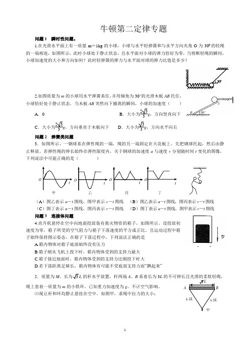 牛顿第二定律专题