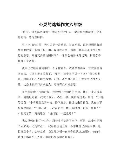 心灵的选择作文六年级