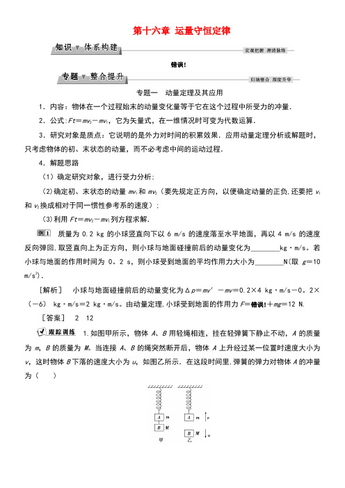 高中物理第十六章运量守恒定律本章优化总结教师专用新人教版选修3-5