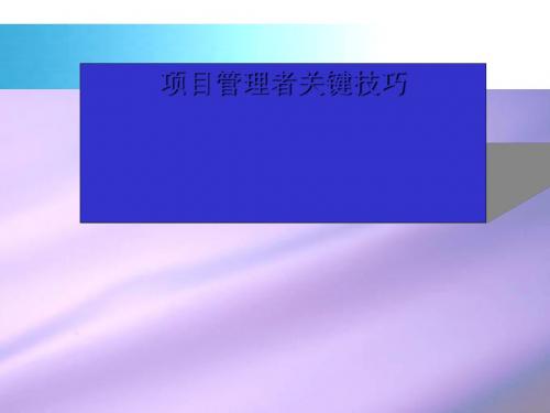 项目管理者关键技巧概述(PPT 43张)