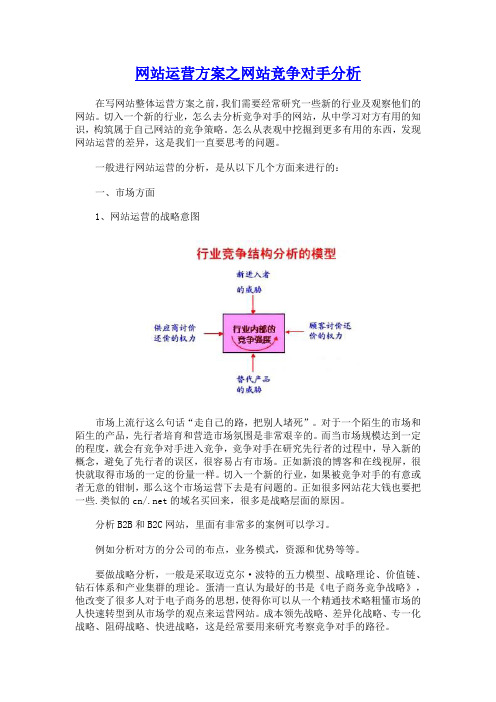 网站运营方案之网站竞争对手分析