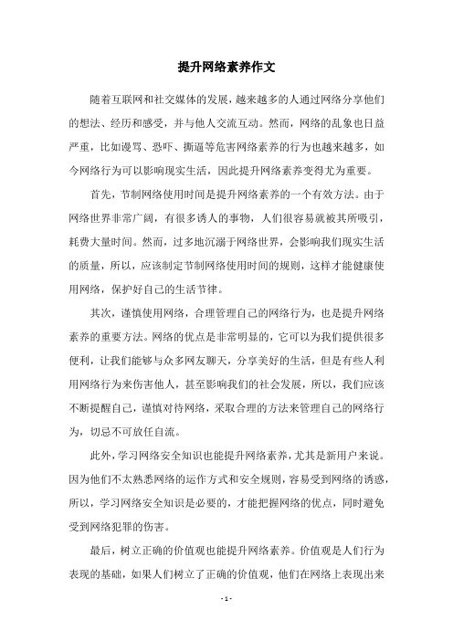 提升网络素养作文