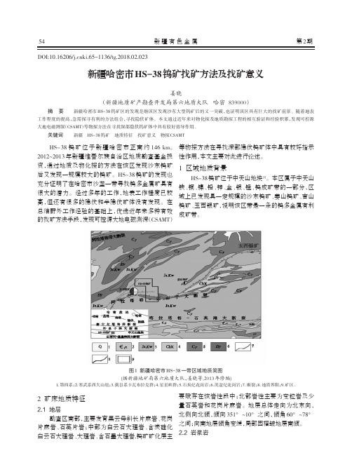 新疆哈密市HS-38钨矿找矿方法及找矿意义