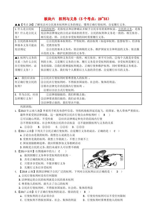 2018年中考政治考点解读复习与训练板块六权利与义务_7