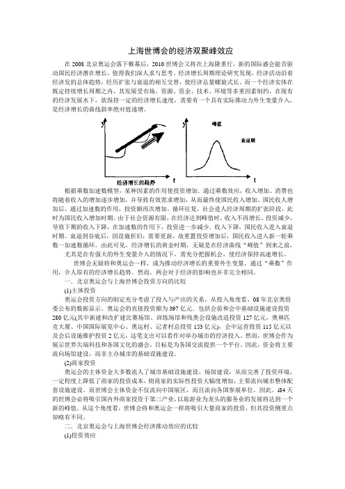 上海世博会背后的经济双聚峰效应