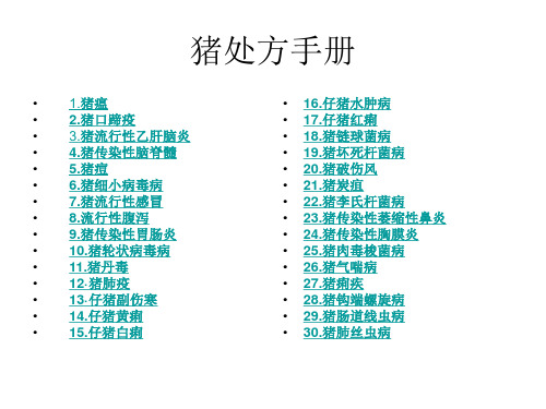 最新猪处方手册