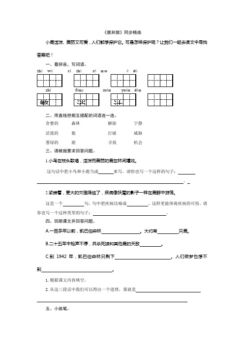 小学语文《鹿和狼》同步练习