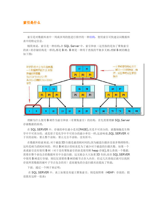 SQL聚集和聚集索引