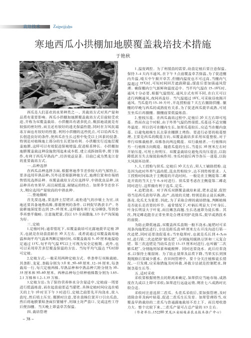 寒地西瓜小拱棚加地膜覆盖栽培技术措施