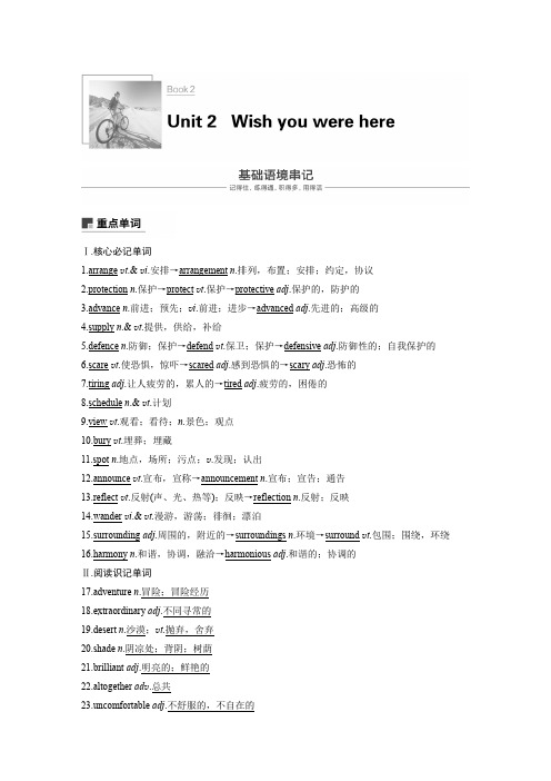 2019版英语高考大一轮复习备考译林版(江苏)讲义：Book 2 Unit 2 Word版含答案