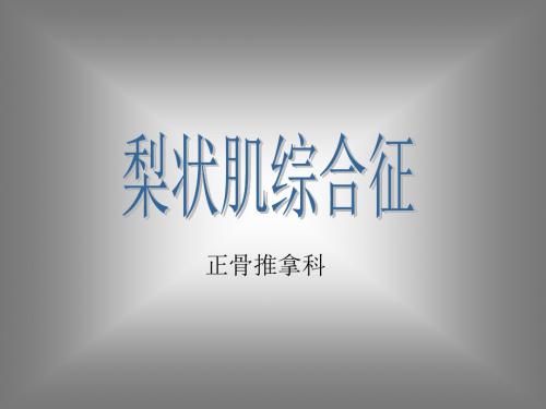 梨状肌综合征-PPT精品文档28页