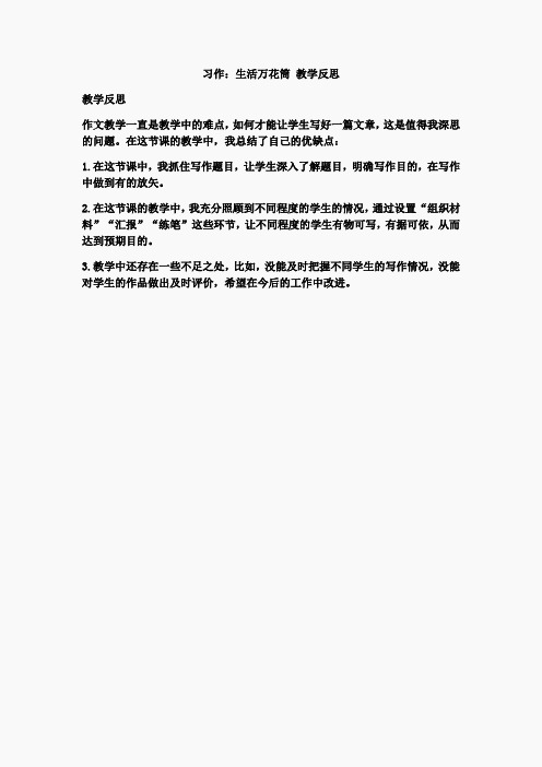 习作：生活万花筒 教学反思(2)