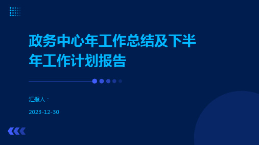 政务中心年工作总结及下半年工作计划报告