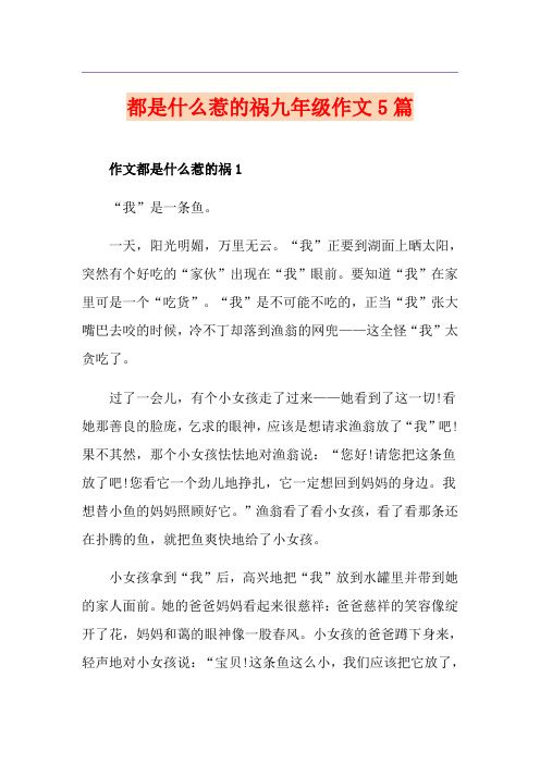 都是什么惹的祸九年级作文5篇