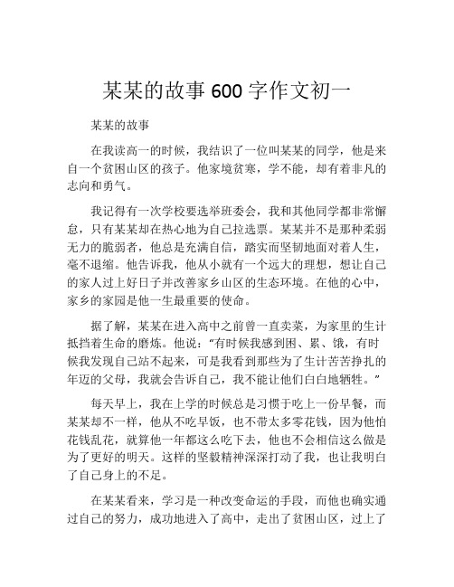 某某的故事600字作文初一